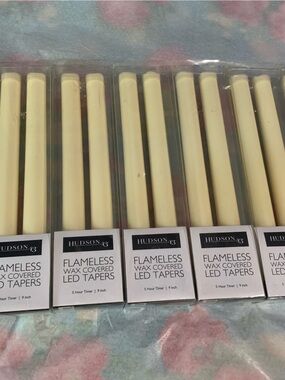 Hudson 43 Cream Flameless Wax Covered LED Tapers - Set of 14